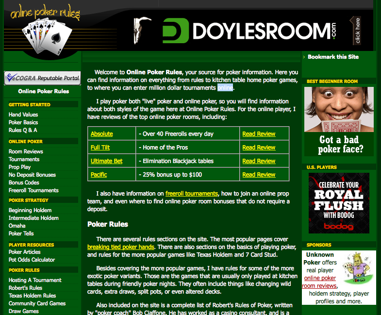 Online Free Poker Sites